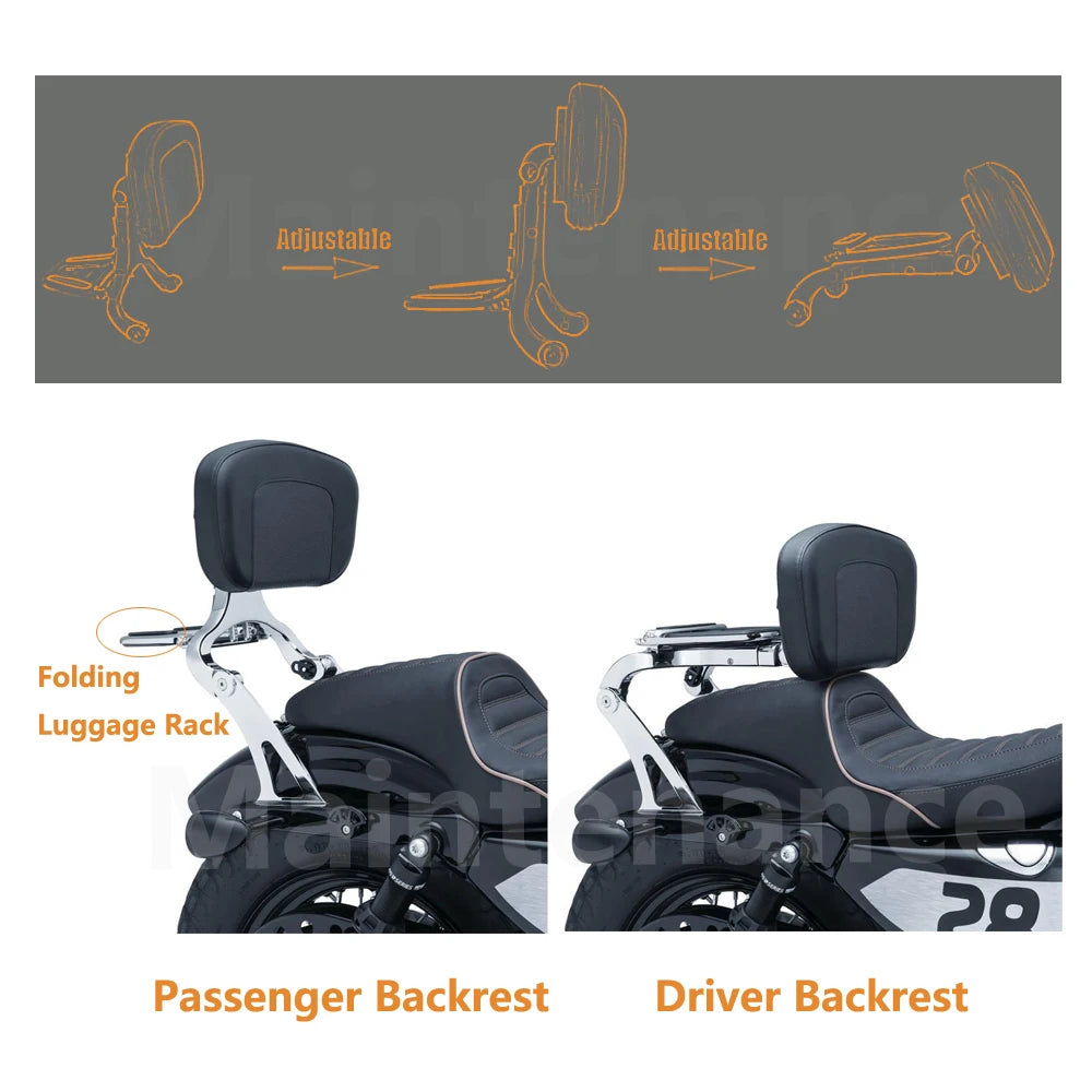 Motorcycle Backrest Multi-Purpose Driver Passenger Backrest For Harley Models Breakout 2013-2021 Fat Boy 2018-2022