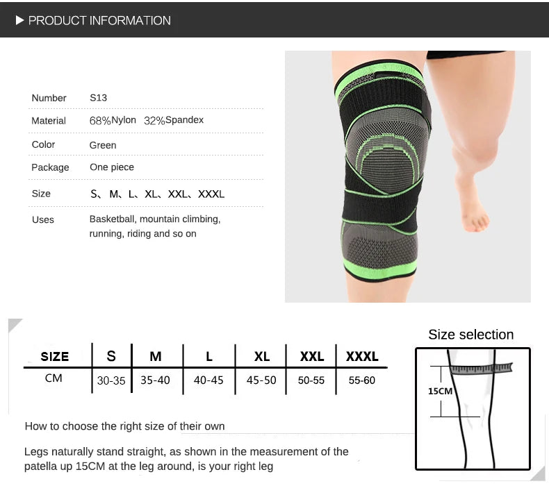 Sports Fitness Knee Pads Support Bandage Braces Elastic Nylon Sport Compression Sleeve for Basketball