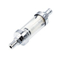 10mm 3/8'' Universal Chrome Glass Fuel Filter Car Petrol Diesel Inline Reusable