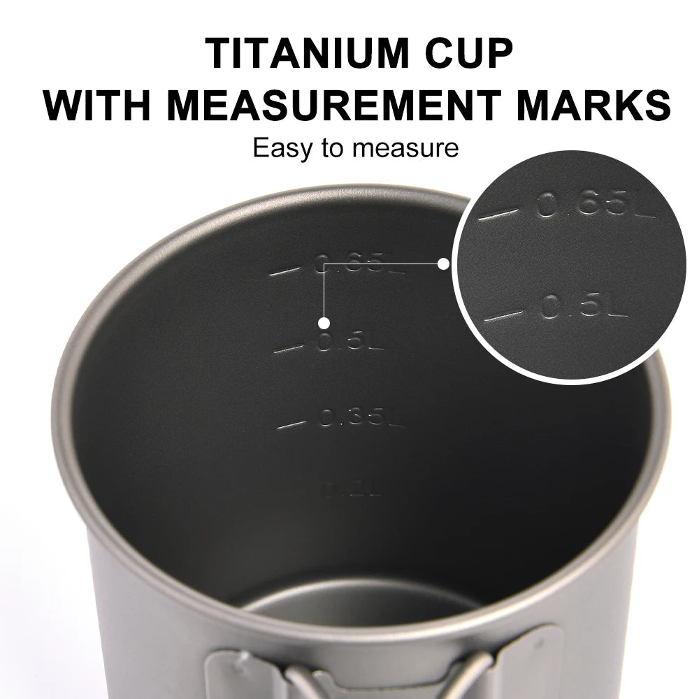 Widesea Titanium Camping Mug, Lightweight Outdoor Cup for Hiking and Backpacking