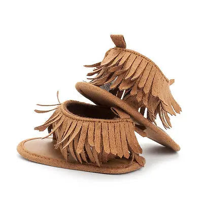 Newborn Baby Boys Girls Summer Frist Walkers Summer Shoes Tassel Shoes Soft Sole Prewalker 0-12M