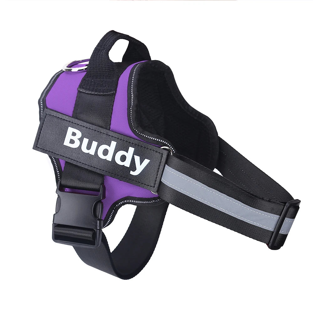 Personalized No-Pull Dog Harness, Reflective Breathable Vest for Small to Large Dogs, Walking and Training