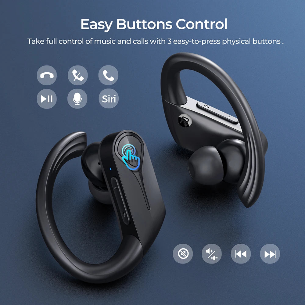 Flame Solo Wireless Earphones TWS Bluetooth 5.4 Earbuds with ENC Noise Cancellation Mic IPX7 Waterproof for Running Sport