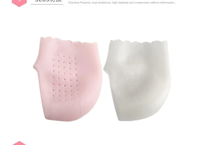 2-Pair Silicone Moisturizing Heel Socks, Gel Heel Protectors for Dry Cracked Feet