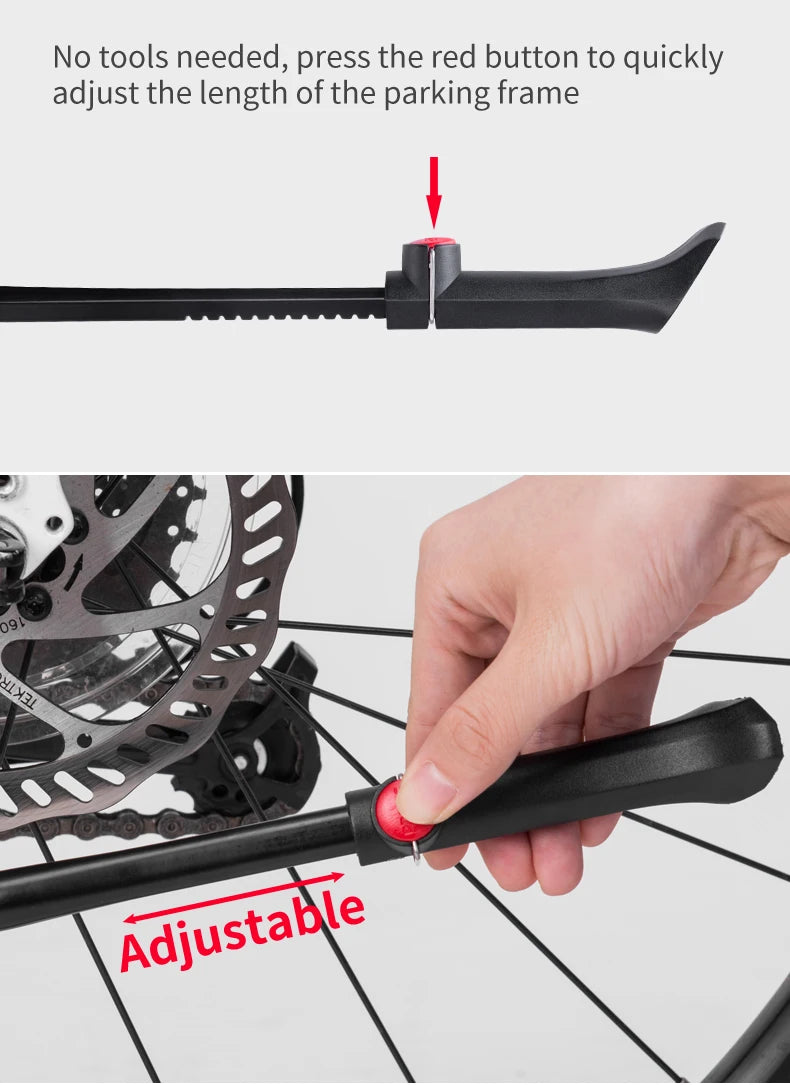 ROCKBROS Bicycle Kickstand Parking Cycling Adjustable MTB Road Racks Bike Support Side Kick Stand Foot Brace Accessories