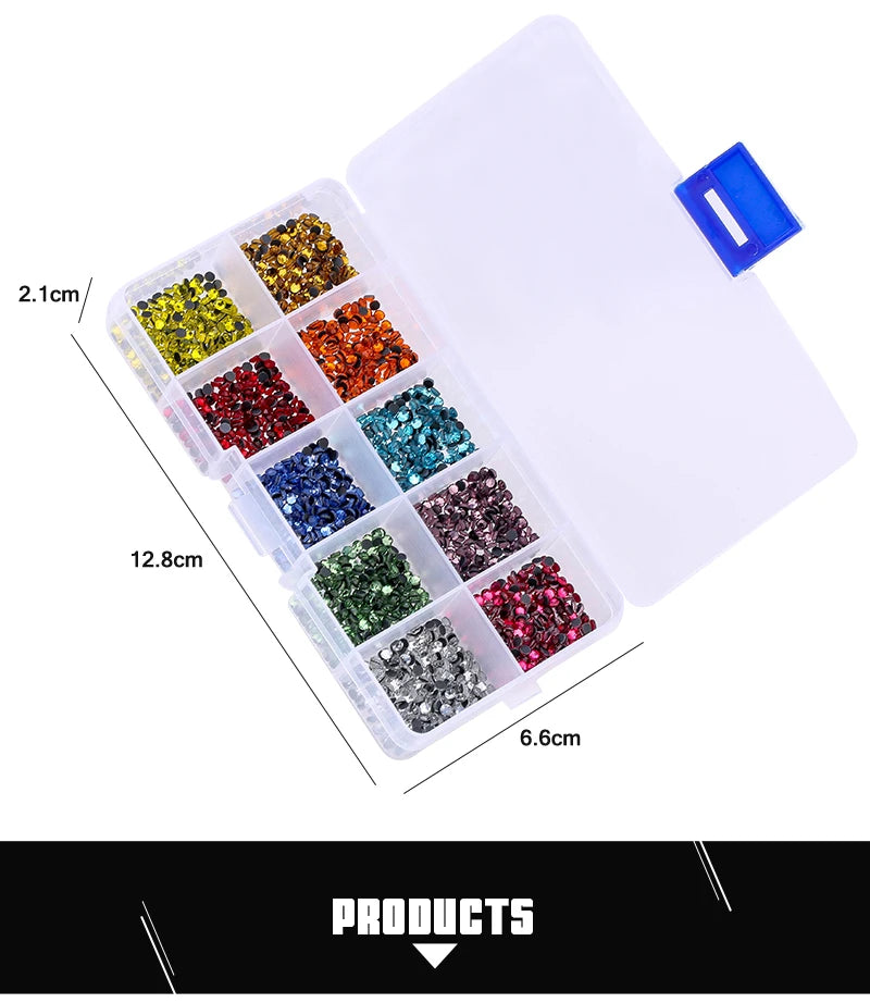 QIAO Hot Fix Rhinestones Set EU/US PLUG Hotfix Applicator 7 Tips Iron-on Crystal Glass Rhinestone Strass For Garment Decorations