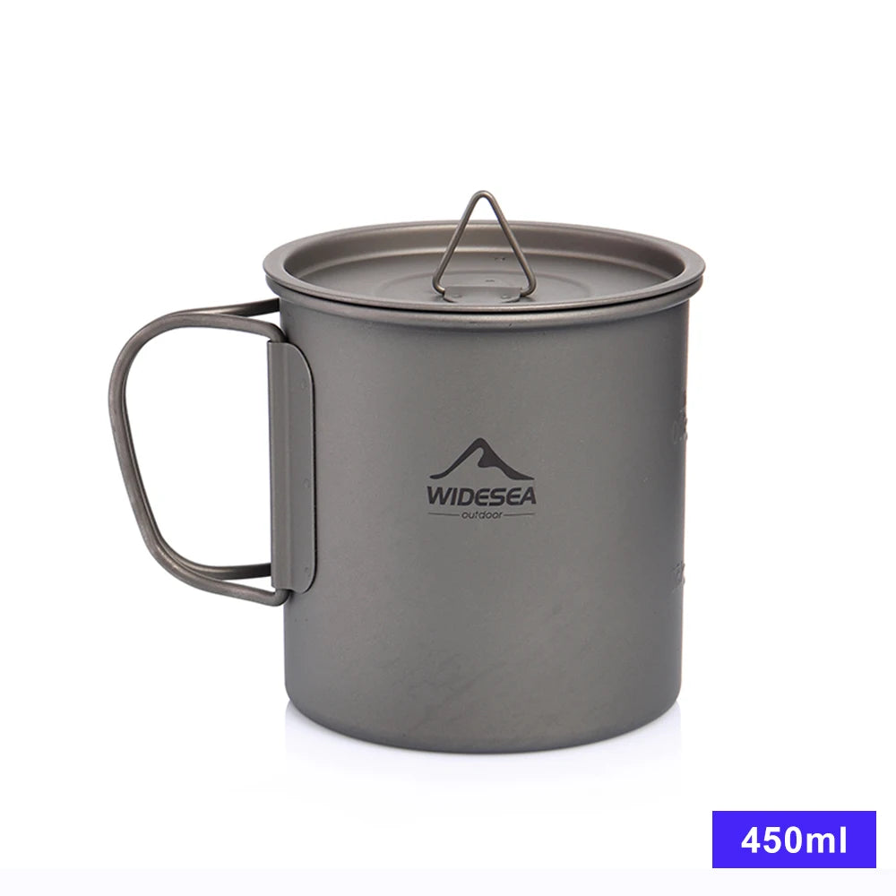 Widesea Titanium Camping Mug, Lightweight Outdoor Cup for Hiking and Backpacking