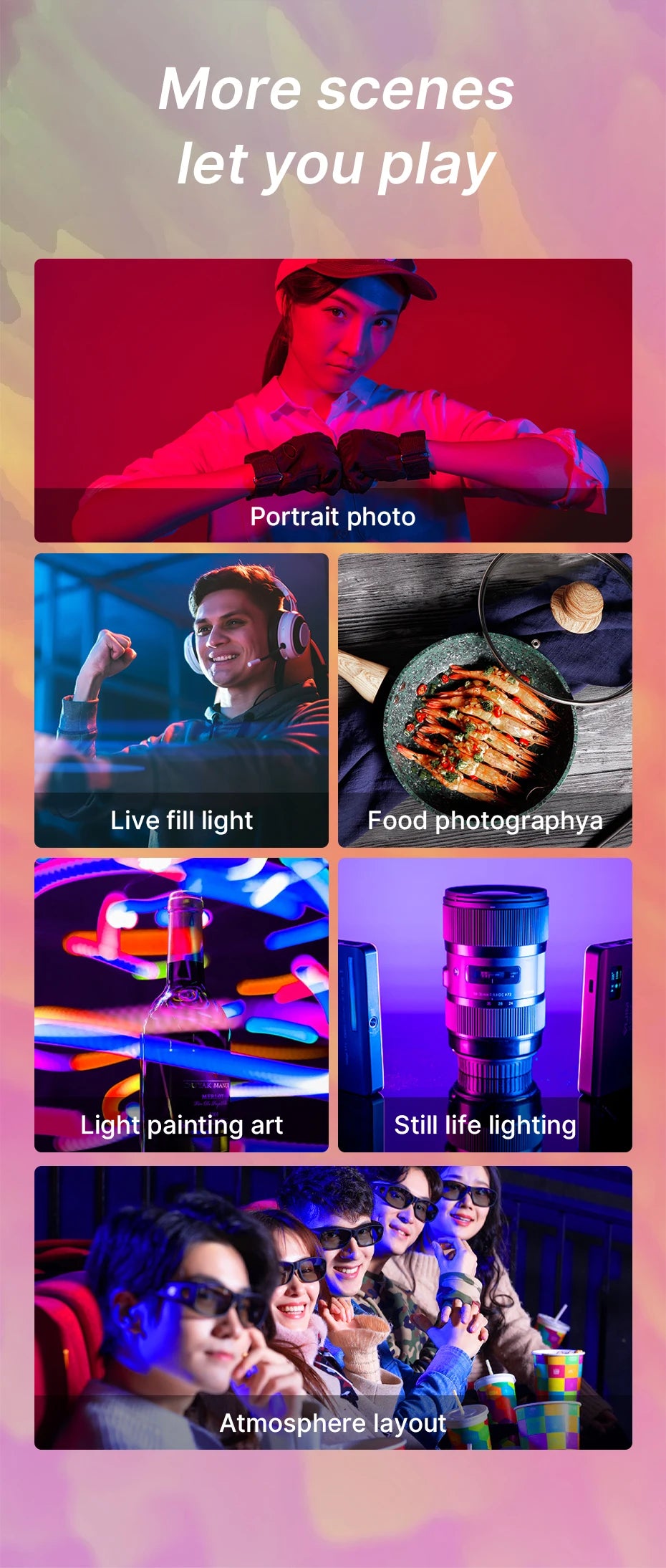 Ulanzi VL120 RGB LED Video Light, Rechargeable 3100mAh Mini Fill Light for Camera and Phone