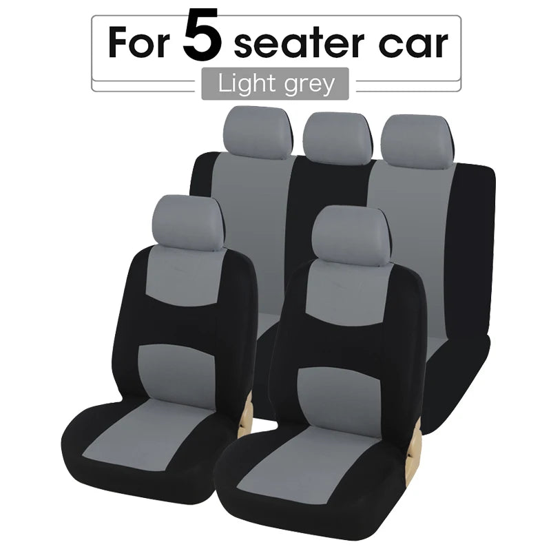 Car Seat Cover Airbag Compatible Ventilation Cloth Protect Seat Universal Beige Interior Accessories For 1/2/5/7 Seats