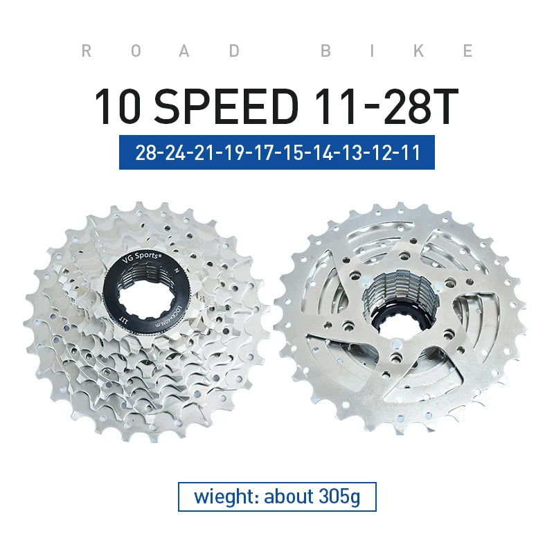 VG Sports All Size Road Bike 8 9 10 11 Speed Velocidade Bicycle Freewheel 11-25T/28T/32T/36T Bicycle Cassette Freewheel Sprocket