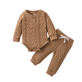 Infant Baby Girl Knit Sweater Romper and Pants Set, Long Sleeve Button Fall Outfit
