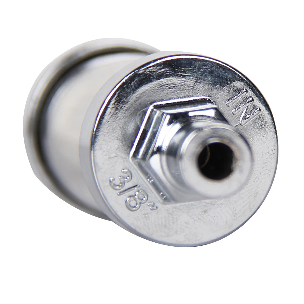 10mm 3/8'' Universal Chrome Glass Fuel Filter Car Petrol Diesel Inline Reusable
