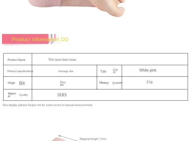 2-Pair Silicone Moisturizing Heel Socks, Gel Heel Protectors for Dry Cracked Feet