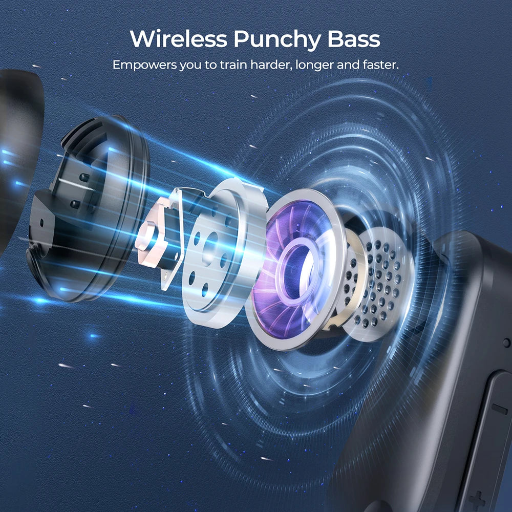 Flame Solo Wireless Earphones TWS Bluetooth 5.4 Earbuds with ENC Noise Cancellation Mic IPX7 Waterproof for Running Sport