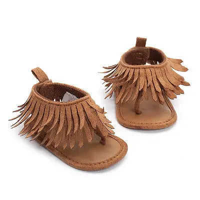Newborn Baby Boys Girls Summer Frist Walkers Summer Shoes Tassel Shoes Soft Sole Prewalker 0-12M