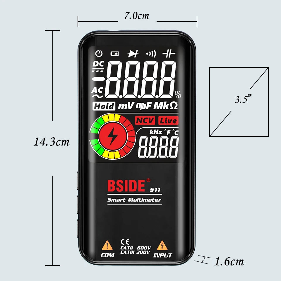 Smart Digital Multimeter S10 S11 Profesional 9999 Multitester DC AC Volt Capacitor Ohm Diode USB Recharge Electric Tester