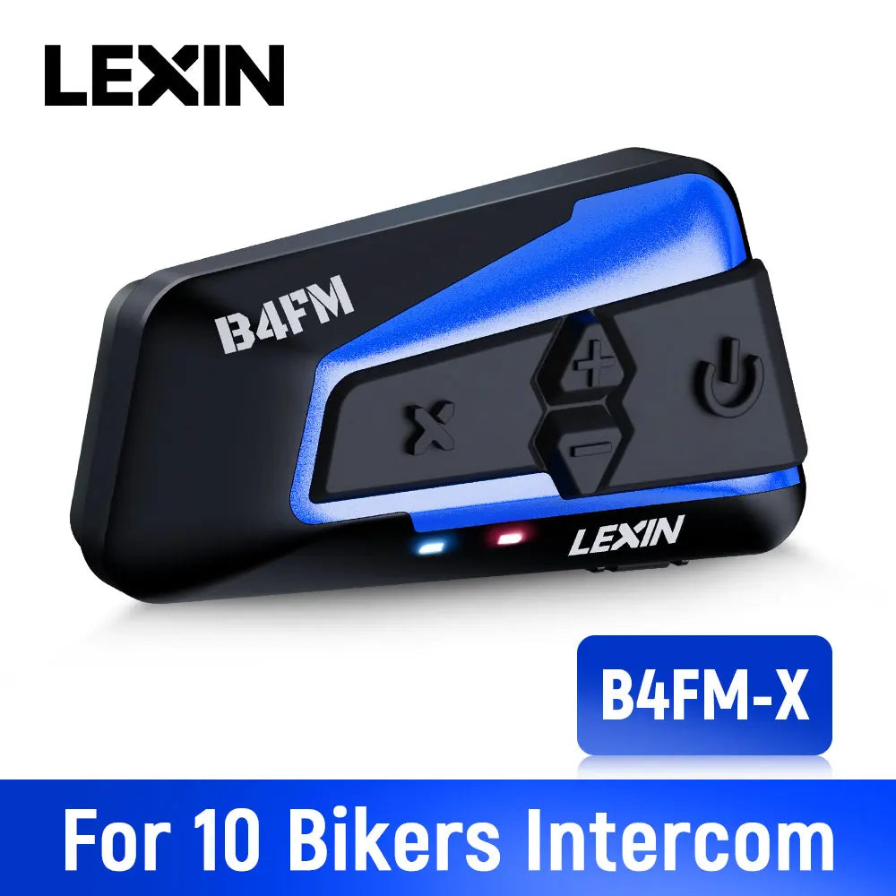 LX-B4FM-X for 10 Riders Intercom Motorcycle Bluetooth Helmet Headsets BT Moto with FM Radio