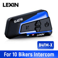 LX-B4FM-X for 10 Riders Intercom Motorcycle Bluetooth Helmet Headsets BT Moto with FM Radio
