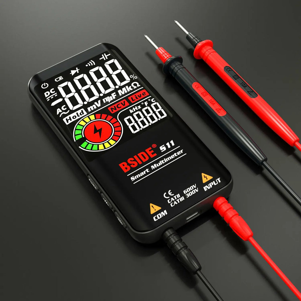 S10 / S11 Digital Smart Multimeter Color LCD Display 9999 Digital DC AC Voltage Capacitor Ohm Diode NCV Hz Tester DMM