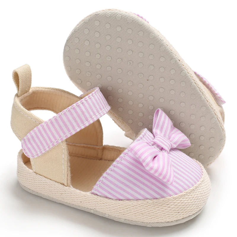 Newborn Baby Girl Soft Sole Princess Sandals, Summer Crib Shoes