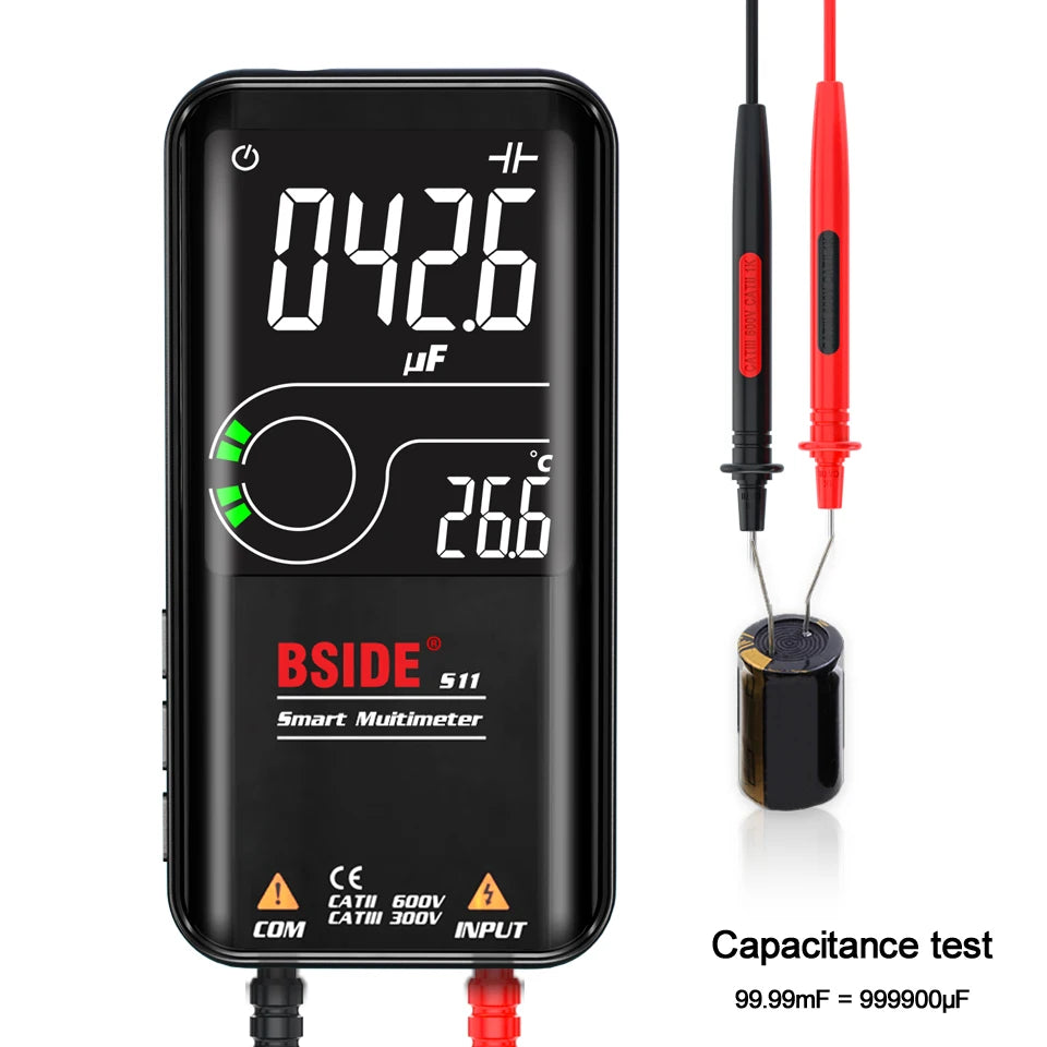 Smart Digital Multimeter S10 S11 Profesional 9999 Multitester DC AC Volt Capacitor Ohm Diode USB Recharge Electric Tester