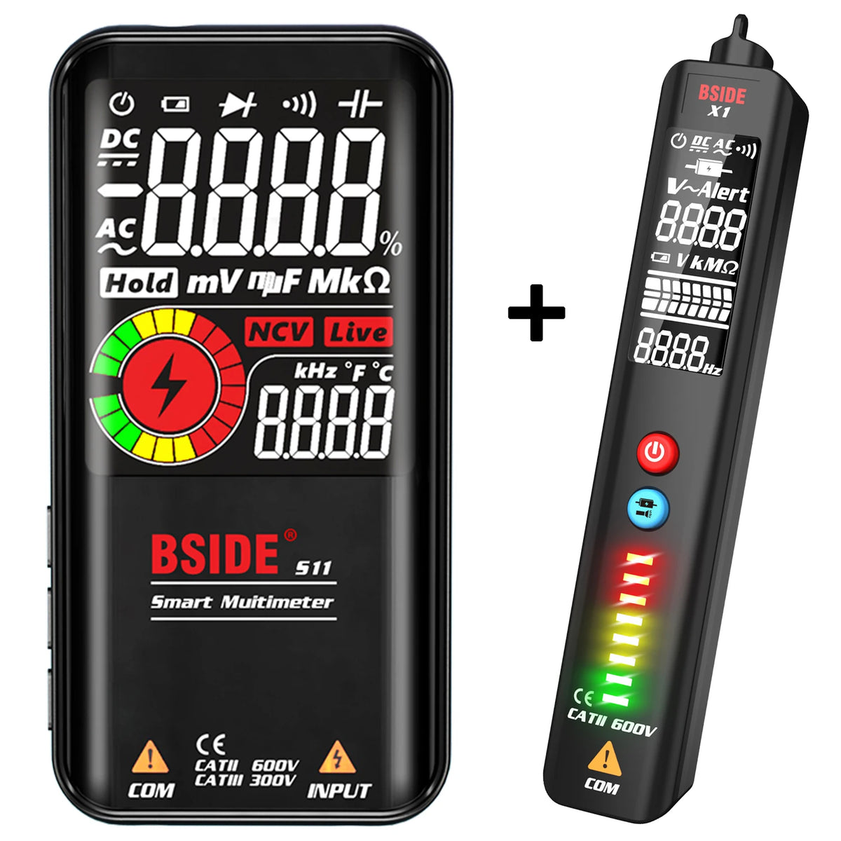 S10 / S11 Digital Smart Multimeter Color LCD Display 9999 Digital DC AC Voltage Capacitor Ohm Diode NCV Hz Tester DMM