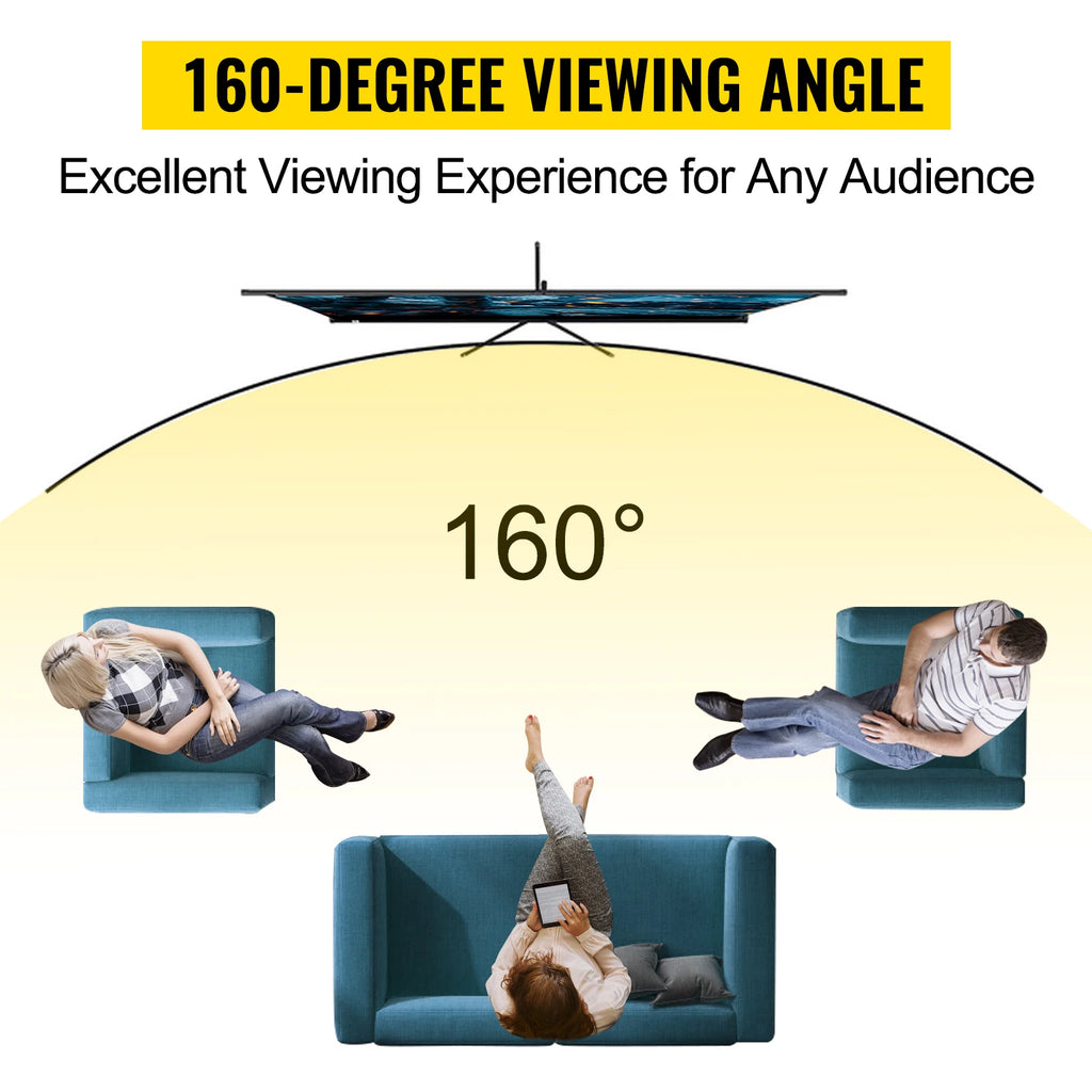 Portable Tripod Projector Screen with Stand, 16:9 4K HD for Indoor and Outdoor Movies