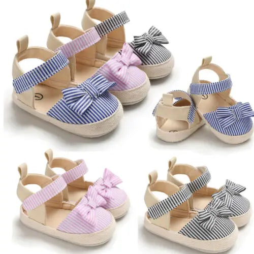 Newborn Baby Girl Soft Sole Princess Sandals, Summer Crib Shoes