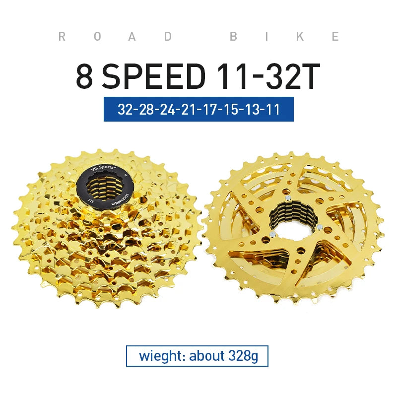 VG Sports All Size Road Bike 8 9 10 11 Speed Velocidade Bicycle Freewheel 11-25T/28T/32T/36T Bicycle Cassette Freewheel Sprocket