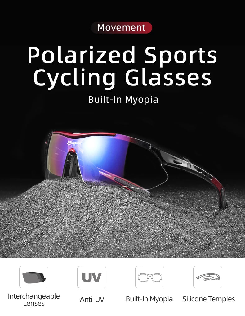 ROCKBROS Polarized Cycling Glasses  Clear Bike Glasses Eyewear UV400 Outdoor Sport Sunglasses Men Women Cycling Sunglasses