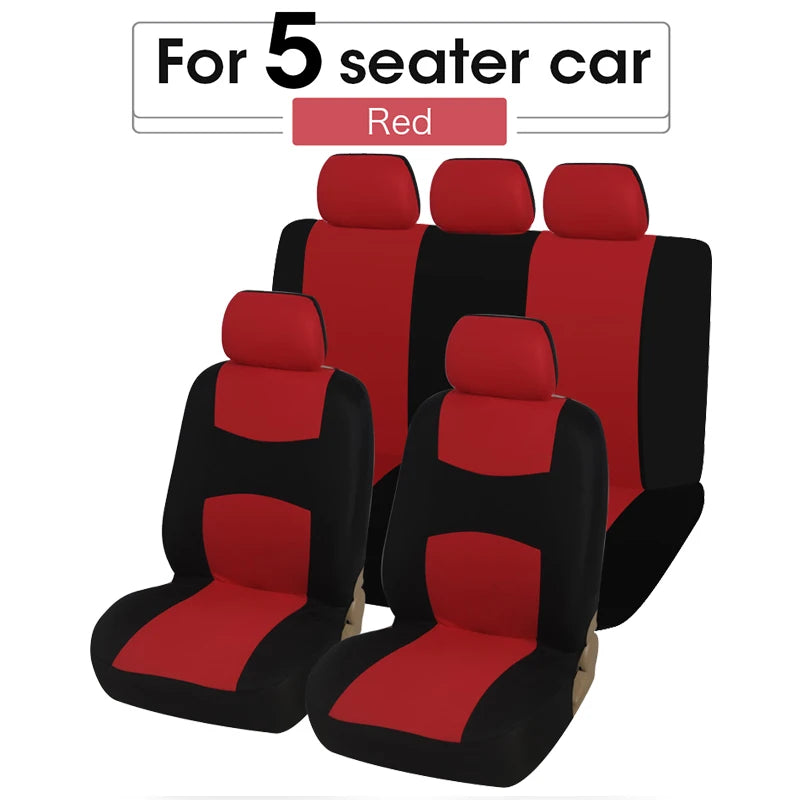 Car Seat Cover Airbag Compatible Ventilation Cloth Protect Seat Universal Beige Interior Accessories For 1/2/5/7 Seats