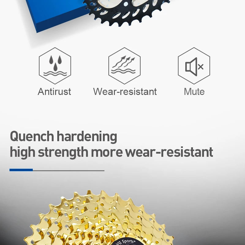 VG Sports All Size Road Bike 8 9 10 11 Speed Velocidade Bicycle Freewheel 11-25T/28T/32T/36T Bicycle Cassette Freewheel Sprocket