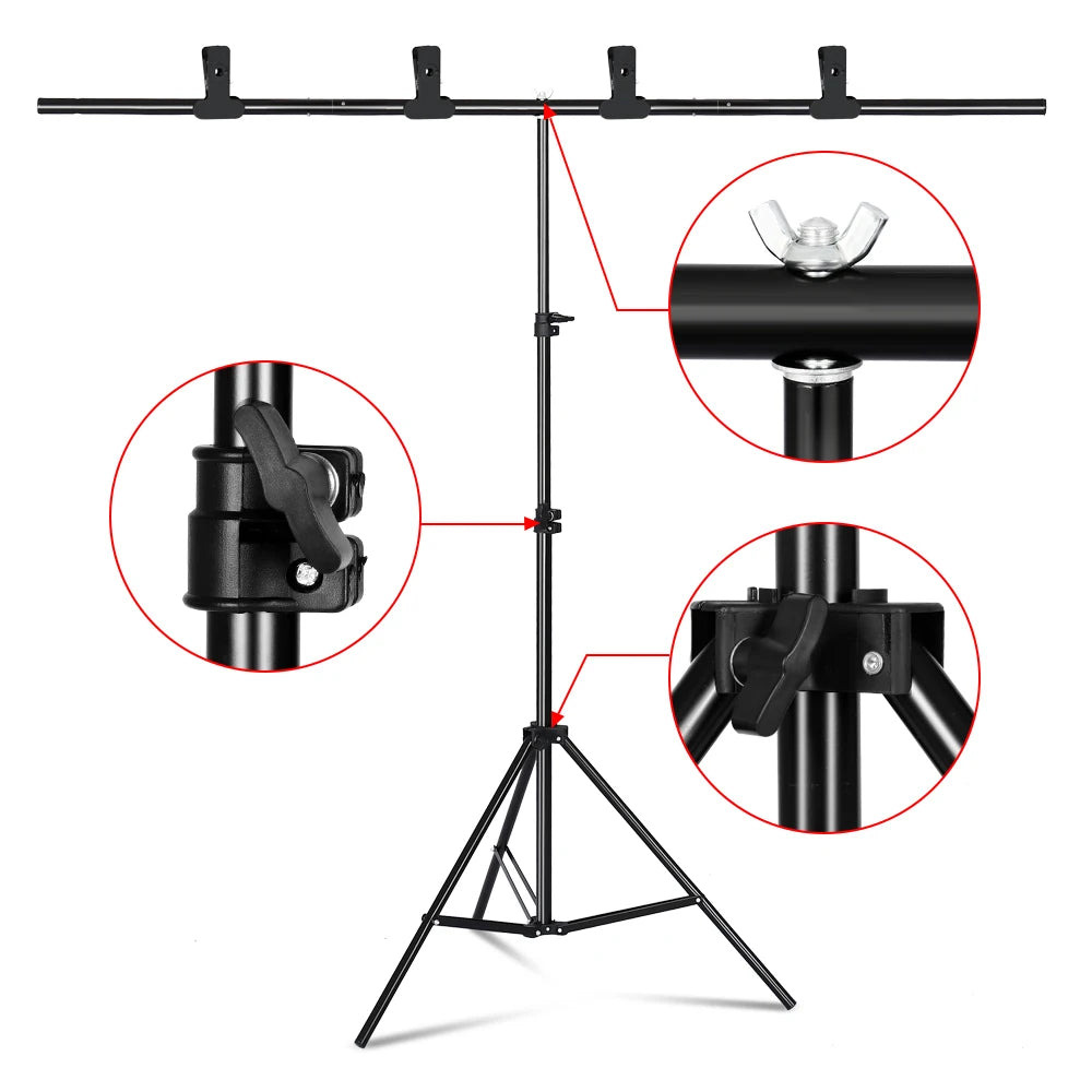 Photography Photo Studio T-Shape Backdrop Background Stand Frame Support System Kit For Video Chroma Key Green Screen With Stand