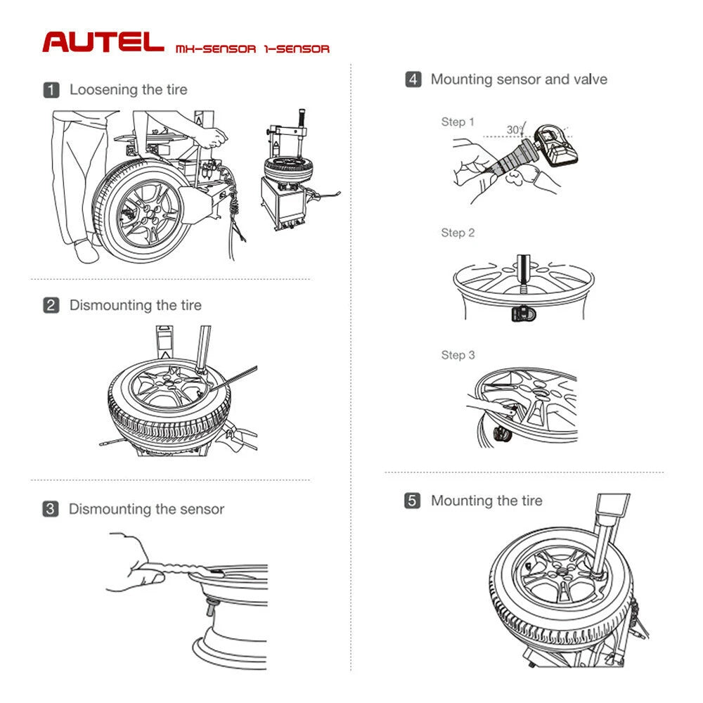 Autel MX Sensor 433MHZ+315 MHZ 2in1Mx-Sensor TPMS Tire Repair Tool Automotive Accessory For MaxiTPMS TS501 TS508 Pad Programmer