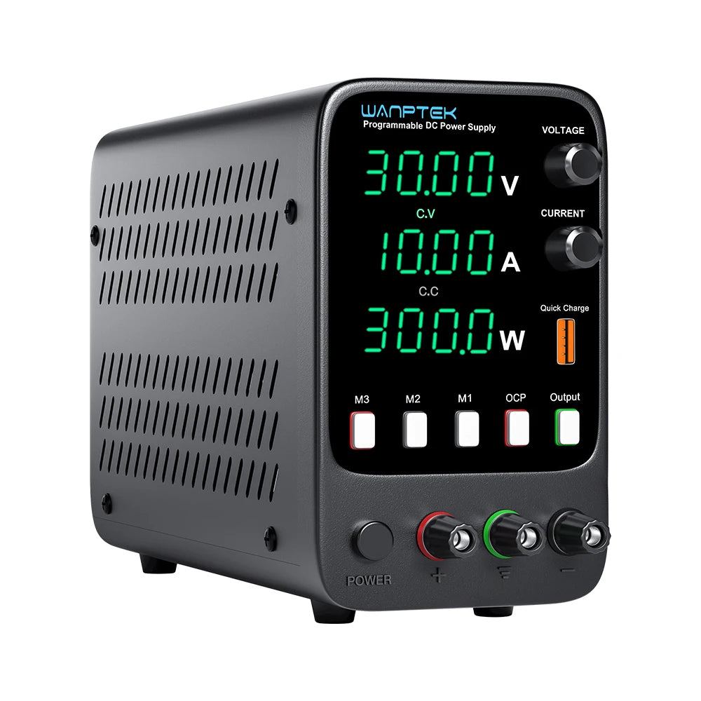 Wanptek Adjustable DC Power Supply 30V 10A, LED Lab Bench Voltage Regulator