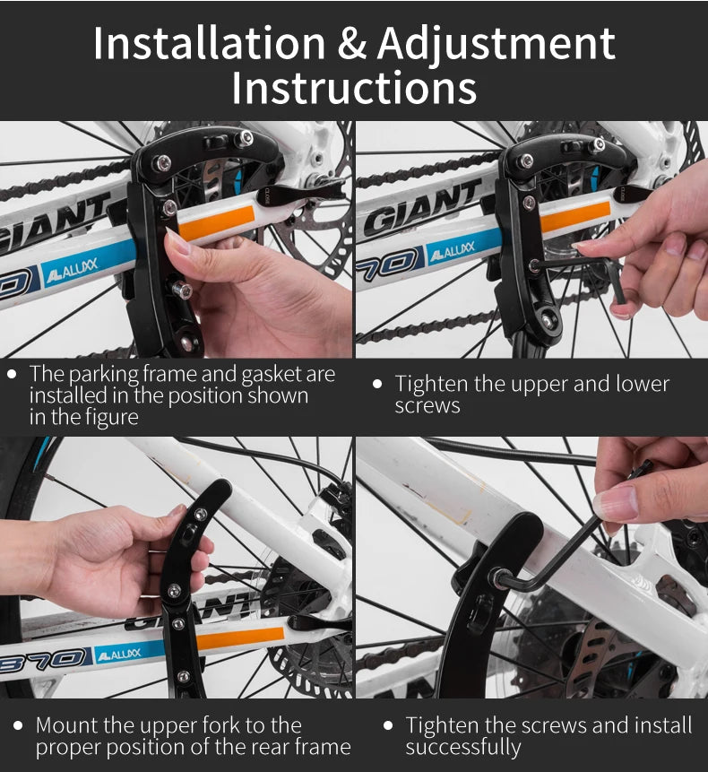 ROCKBROS Bicycle Kickstand Parking Cycling Adjustable MTB Road Racks Bike Support Side Kick Stand Foot Brace Accessories