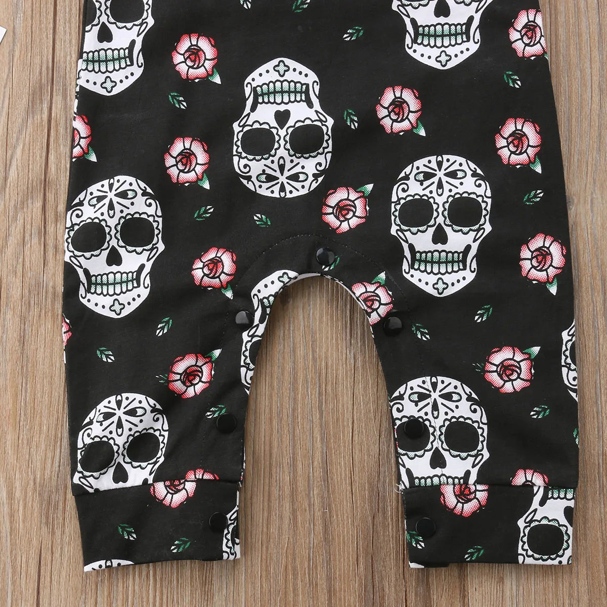 Halloween Skull Floral Baby Romper