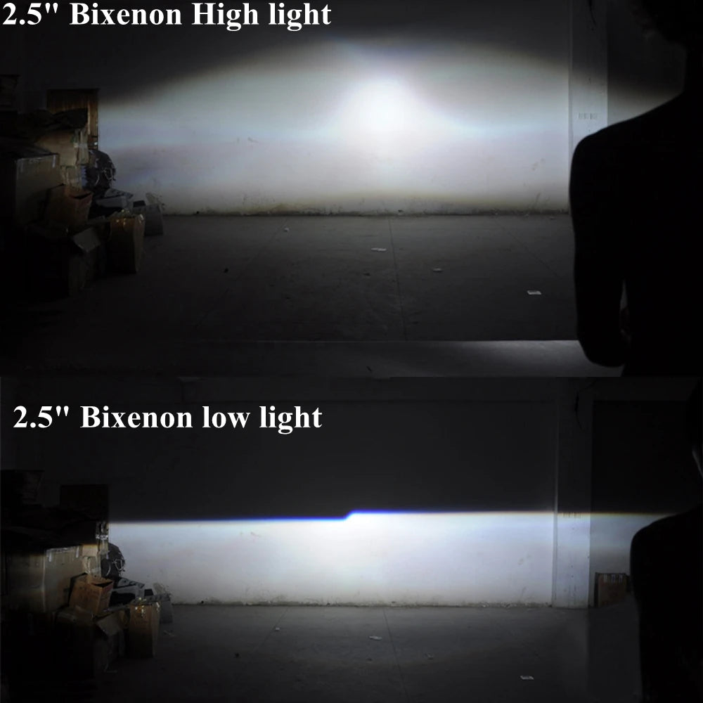 2.5 Inch Mini Bi Xenon Projector Lens RHD LHD Fit H1 H4 H7 Car Motorcycle Headlight Headlamp Car Assembly Kit Retrofit Replace