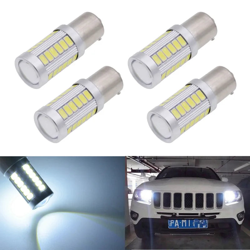 Katur 4pcs PY21W LED Bulbs Single Filament For Cars Turn Signal Lights Amber Red Lighting 1156 BAU15S 150 Degree Orange