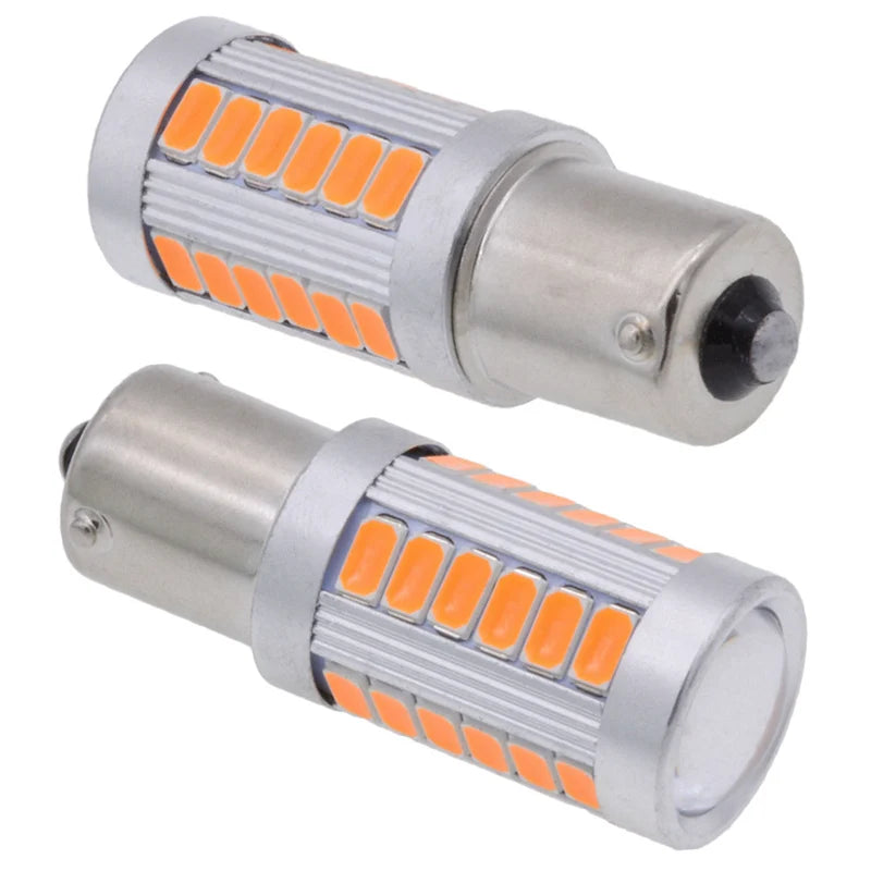 Katur 4pcs PY21W LED Bulbs Single Filament For Cars Turn Signal Lights Amber Red Lighting 1156 BAU15S 150 Degree Orange