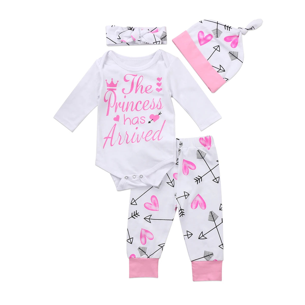 Baby Girls Long Sleeve Bodysuit and Pants Outfit Set, Cotton Infant Clothes