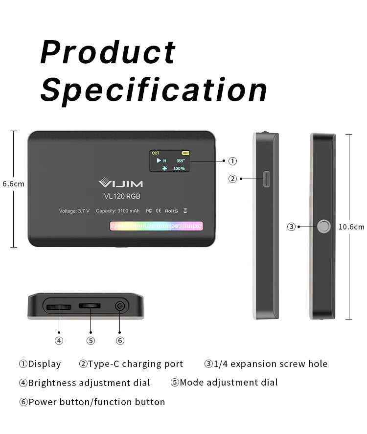 Ulanzi VL120 Full-Color RGB Video Light