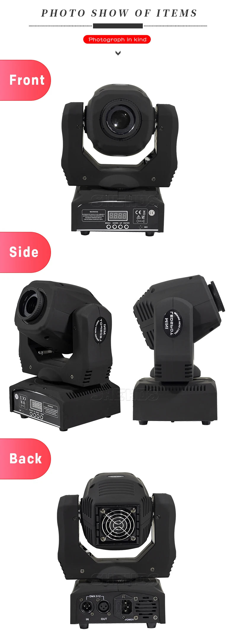 SHEHDS Lyre LED 60W Gobo Moving Head Lighting Spot Light Stage Light Wedding Christmas Birthday DJ Disco KTV Bar Event