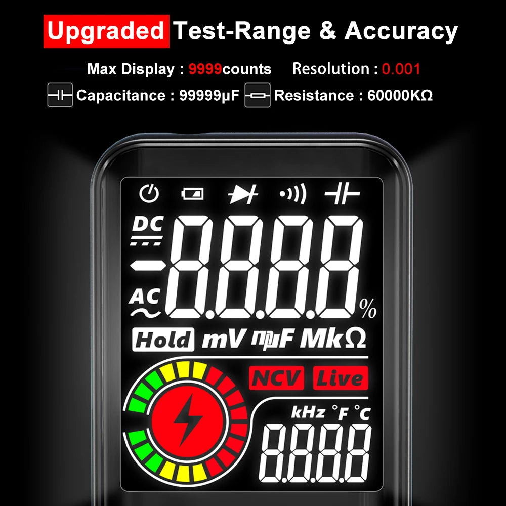 Smart Digital Multimeter S10 S11 Profesional 9999 Multitester DC AC Volt Capacitor Ohm Diode USB Recharge Electric Tester