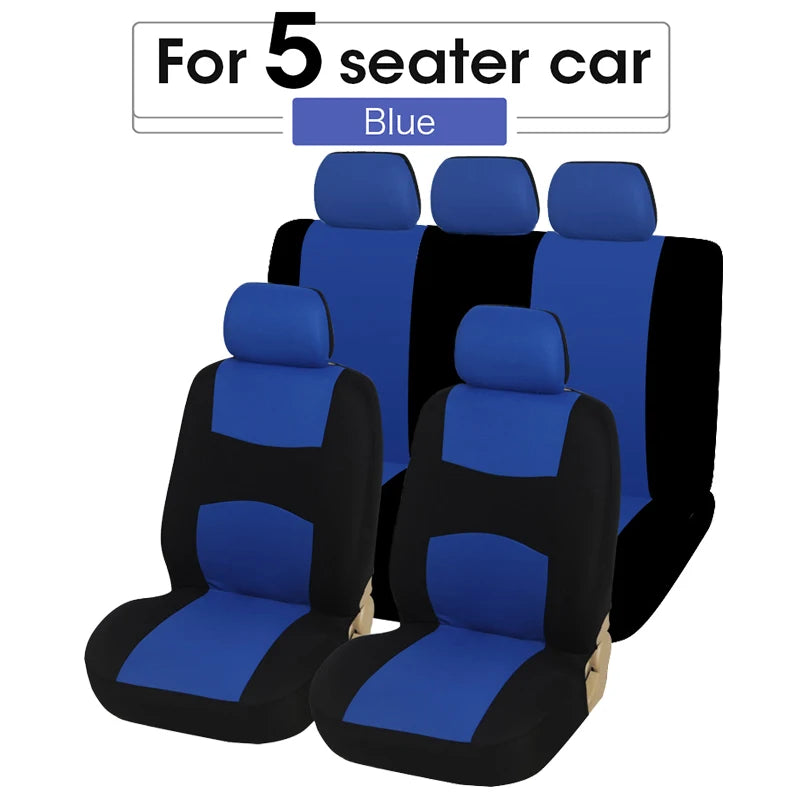 Car Seat Cover Airbag Compatible Ventilation Cloth Protect Seat Universal Beige Interior Accessories For 1/2/5/7 Seats