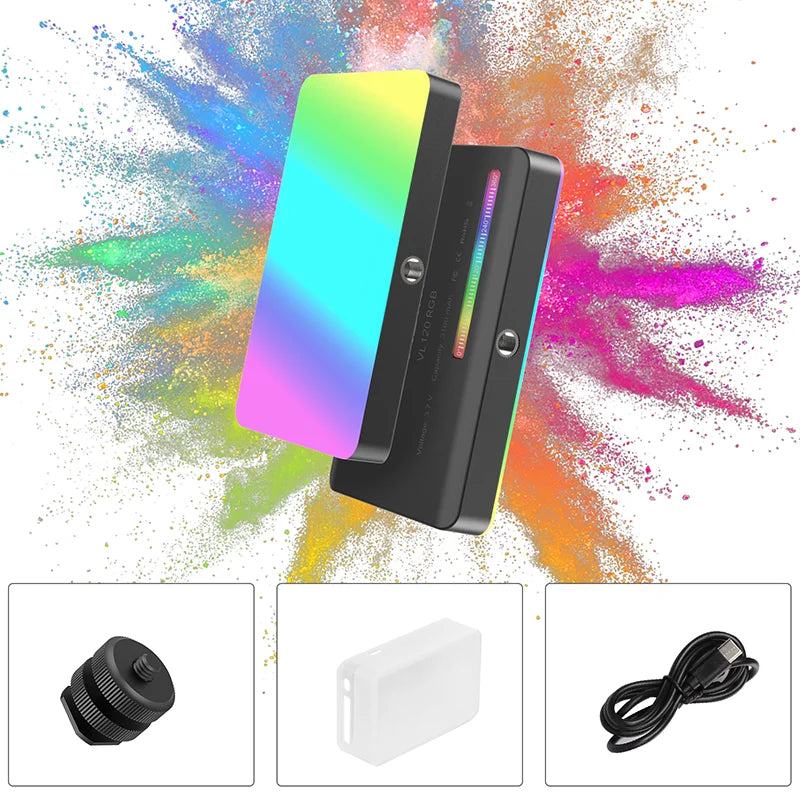 Ulanzi VL120 RGB LED Video Light, Rechargeable 3100mAh Mini Fill Light for Camera and Phone