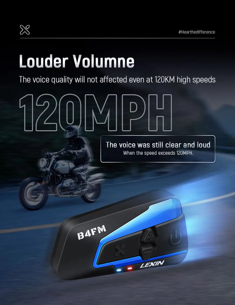 LX-B4FM-X for 10 Riders Intercom Motorcycle Bluetooth Helmet Headsets BT Moto with FM Radio