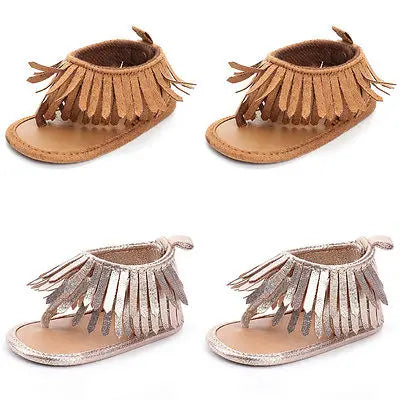 Newborn Baby Boys Girls Summer Frist Walkers Summer Shoes Tassel Shoes Soft Sole Prewalker 0-12M