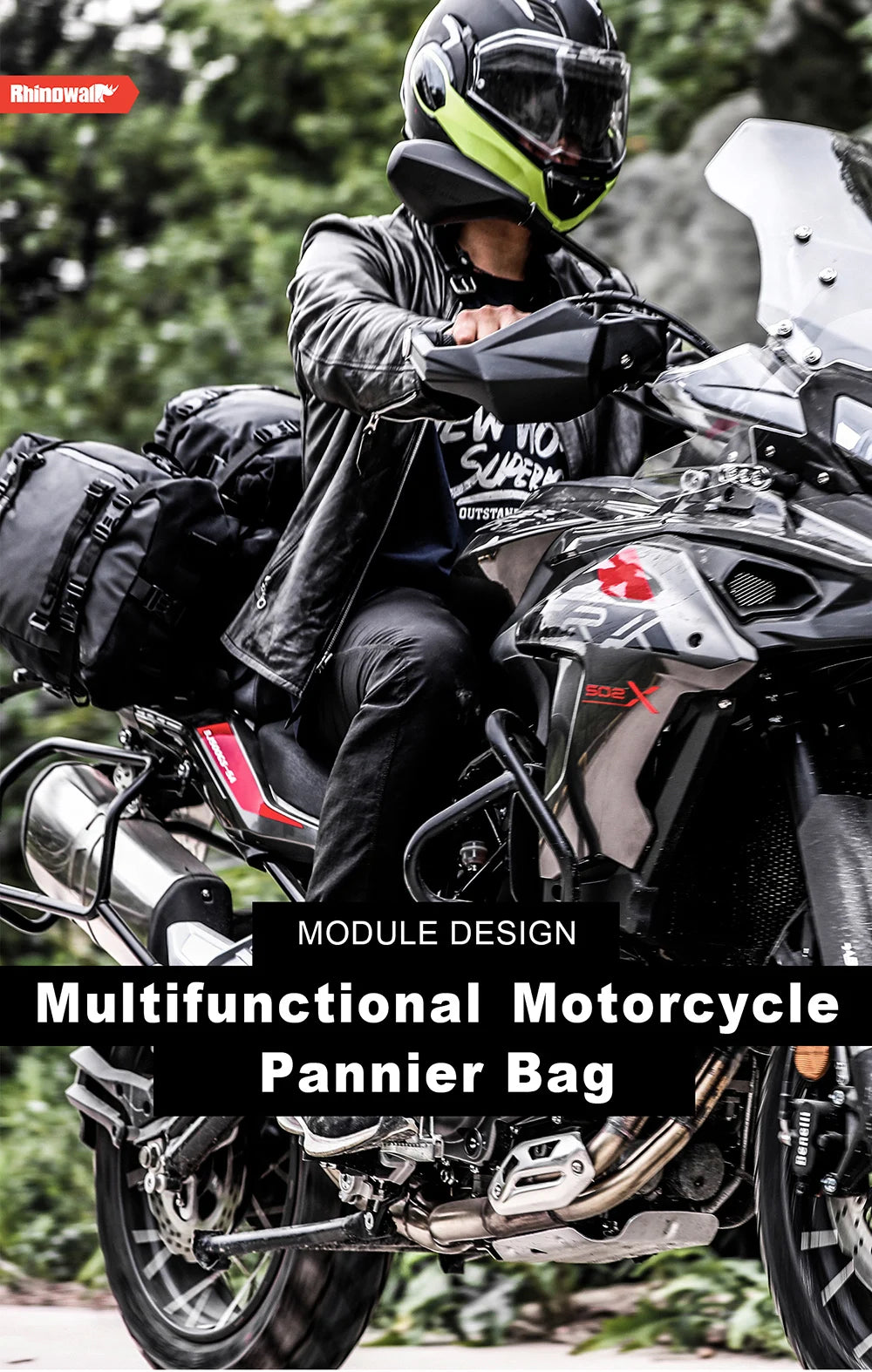 Rhinowalk Motorcycle Rear Seat Bag 10L 20L 30L Waterproof Luggage Pack Motocross Multi-Function Bumper Modification Bale