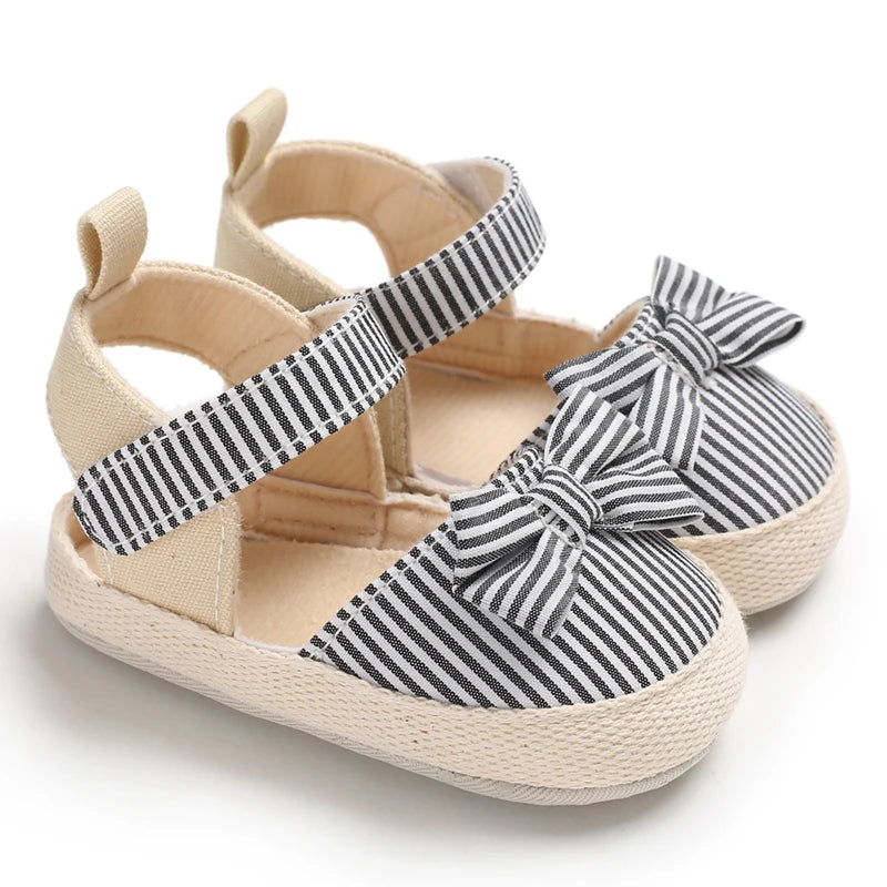 Newborn Baby Girl Soft Sole Princess Sandals, Summer Crib Shoes